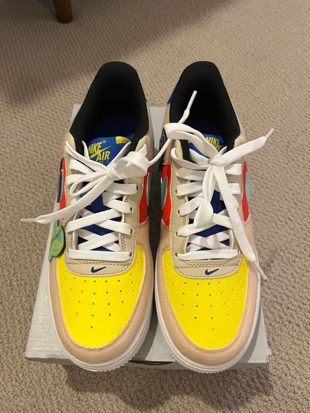 Nike Kids Multicolor Colorblock Sneakers — Yellow, Red, Blue